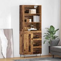 Hoge kast met lade Oud Hout 69,5 x 32,5 x 180 cm Bewerkt hout - thumbnail
