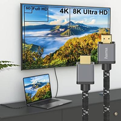 Hama Ultra high-speed HDMI-kabel, connector-connector, 8K, metaal, 2,0 m HDMI kabel - thumbnail