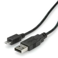 ROLINE USB 2.0 Kabel, USB A Male - Micro USB B Male, zwart, 3 m - thumbnail