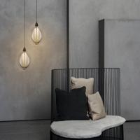 Edison Vintage LED filament lichtbron Carbon - Rook - Ovaal - Retro LED lamp - 18/18/33cm - geschikt voor E27 fitting - Dimbaar - 4W 100lm 1800K - warm wit licht - thumbnail