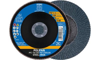 PFERD TOOLS 67766150 PFC 150 Z 60 PSF STEELOX Lamellenschijf Diameter 150 mm Boordiameter 22.23 mm Korrelgrootte (num) 60 RVS, Staal 10 stuk(s) PFERD TOOLS 67766150 PFC 150 Z 60 PSF STEELOX Lamellenschijf Diameter 150 mm Boordiameter 22.23 mm Korrelgrootte (num) 60 RVS, Staal 10 stuk(s)