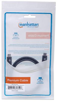 Manhattan 353526 USB-kabel USB 3.2 Gen1 (USB 3.0 / USB 3.1 Gen1) USB-C stekker, USB-C stekker 1.00 m Zwart UL gecertificeerd