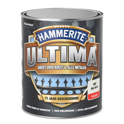 Hammerite Ultima Hoogglans | Wit | RAL9016 | 750ml - 5566466 Hammerite Ultima Hoogglans | Wit | RAL9016 | 750ml - 5566466