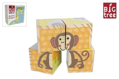 Houten Blokpuzzel Dieren FSC, 4st.