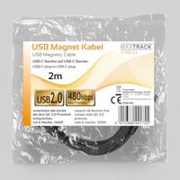 Maxtrack C532-2L USB-kabel USB 2.0 USB-C stekker 2 m Zwart Spiraalkabel, Vergulde steekcontacten - thumbnail
