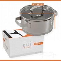 ELLE Gourmet Moderne Kookpan met Deksel - Ø 20 cm - RVS - thumbnail