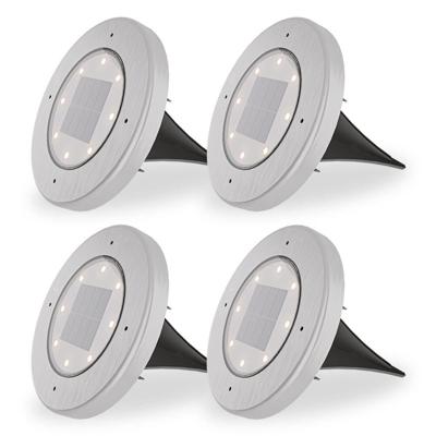 Ellis 4x Solar Grondspot - 8 LEDs - 3000K warm wit - IP65 waterdicht - RVS