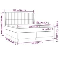 Boxspring met matras fluweel donkergroen 160x200 cm - thumbnail