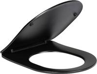 Saqu Please compact hangtoilet randloos met softclose toiletbril mat zwart - thumbnail