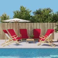 VidaXL Strandhanddoeken 6 st 400 g/m² 60x135 cm stof bordeauxrood - thumbnail