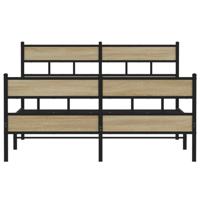 Bedframe zonder matras metaal sonoma eikenkleurig 150x200 cm - thumbnail