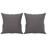 Tweezitsbank met sierkussens 120 cm kunstleer grijs - thumbnail