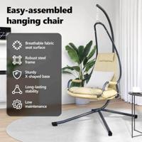 VidaXL Hangende ei-stoel beige 94 x 107 x 196,5 cm staal - thumbnail