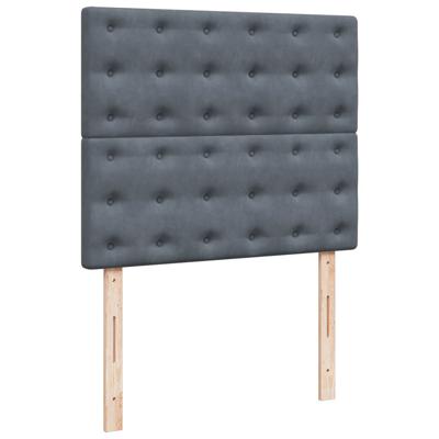 Boxspring met matras fluweel donkergrijs 120x200 cm