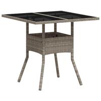 5-delige Tuinset met kussens poly rattan en glas lichtgrijs - thumbnail