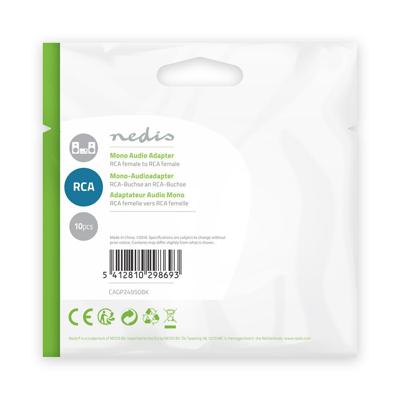 Nedis CAGP24950BK mono audio adapter RCA female - RCA female (set van 10)