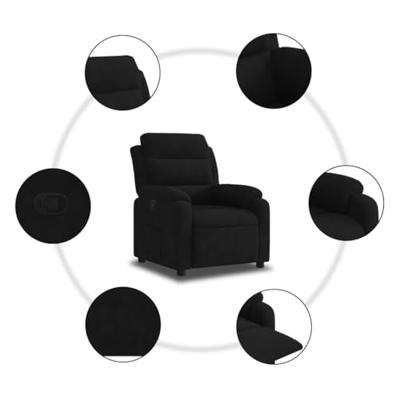 Fauteuil verstelbaar fluweel zwart