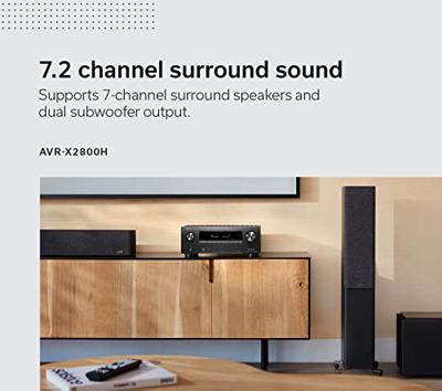 Denon AVR-X2800H 7,2 Ch-ontvanger - 8K UHD Home Theater AVR (95W X 7), draadloos streamen via ingebouwde HEOS, Bluetooth en Wi-Fi, Dolby Atmos, DTS Neural: X & DTS:X Surround Sound