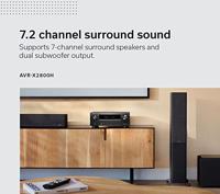 Denon AVR-X2800H 7,2 Ch-ontvanger - 8K UHD Home Theater AVR (95W X 7), draadloos streamen via ingebouwde HEOS, Bluetooth en Wi-Fi, Dolby Atmos, DTS Neural: X & DTS:X Surround Sound - thumbnail
