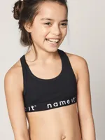 Name it 2-pak meisjes Topje - Zwart Solid - Meisjes katoenen bralette - BH Top - thumbnail