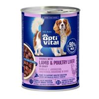 OPTIVITAL Chunks with lamb and liver in gravy - natvoer voor honden - 415g - thumbnail