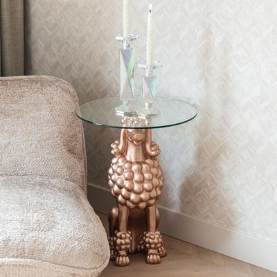 Richmond Ronde Bijzettafel 'Poodle' Glas, 48cm
