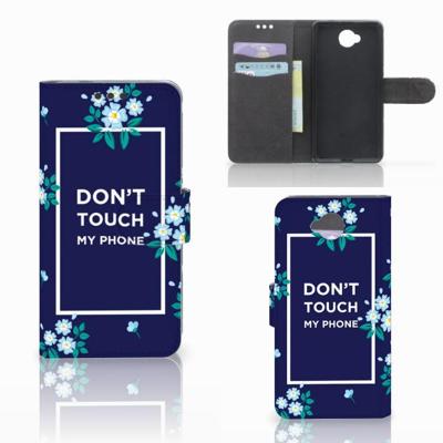 Microsoft Lumia 650 Portemonnee Hoesje Flowers Blue DTMP