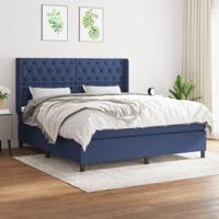 Boxspring met matras stof blauw 160x200 cm - thumbnail