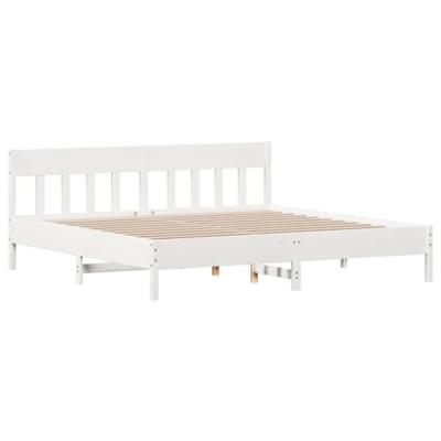 Bedframe zonder matras massief grenenhout wit 180x200 cm