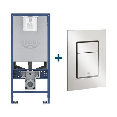 GROHE Rapid SLX Inbouwreservoir - frame netspanning - douchewc aansluiting - GROHE Skate cosmopolitan bedieningsplaat - Supersteel sw107660/sw405420 GROHE Rapid SLX Inbouwreservoir - frame netspanning - douchewc aansluiting - GROHE Skate cosmopolitan bedieningsplaat - Supersteel sw107660/sw405420