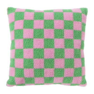 Kussen geblokt - roze/groen - 45x45 cm Kussen geblokt - roze/groen - 45x45 cm