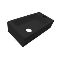 Best Design Fontein Farnetta 37x18x9 cm Kraangat Rechts Mat Zwart - thumbnail