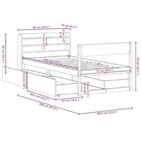 Bedframe zonder matras massief grenenhout 75x190 cm - thumbnail