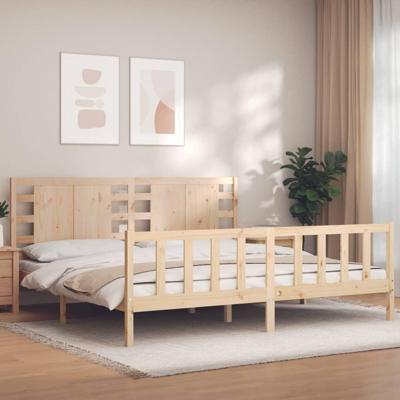 Bedframe zonder matras massief grenenhout 200x200 cm