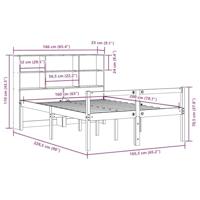 Bed met boekenkast zonder matras hout wasbruin 160x200 cm - thumbnail