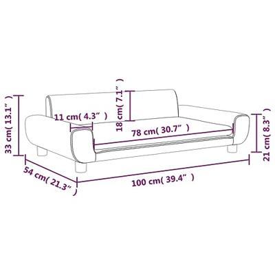 Kinderbank 100x54x33 cm fluweel zwart