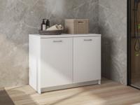 Kast met werkblad WASHING 2 deuren wit - thumbnail
