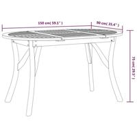 Tuintafel 150x90x75 cm massief acaciahout - thumbnail