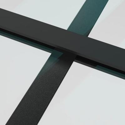 Schuifdeur 102x205 cm ESG-glas en aluminium zwart - thumbnail
