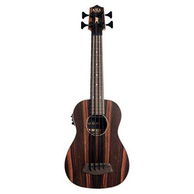 Kala U-Bass Striped Ebony Fretted elektrisch-akoestische bas ukelele met gigbag