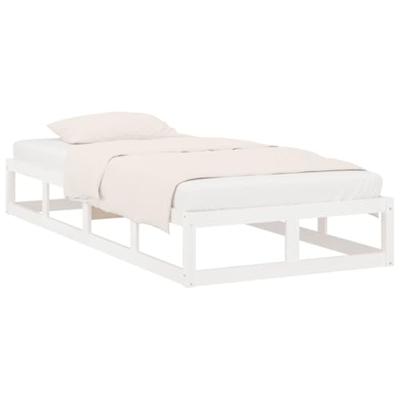 Bedframe massief hout wit 90x200 cm