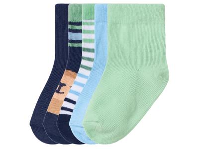 lupilu 5 Paar baby sokken (Donkerblauw/groen, 11/14)