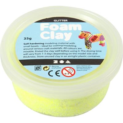 Foam Clay ®, glitter, geel, 35 gr/ 1 doosje