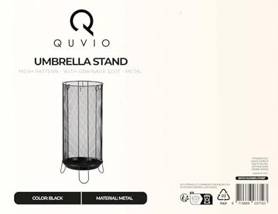 QUVIO Paraplubak mesh - Metaal - Zwart QUVIO Paraplubak mesh - Metaal - Zwart