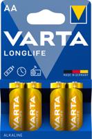 Varta Longlife Alkalinebatterijen (LR6, AA), geel, 4 stuks - thumbnail