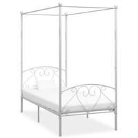 Hemelbedframe metaal wit 100x200 cm - thumbnail