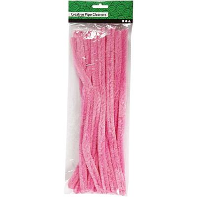 Creativ Company Chenille, l: 30 cm, dikte 15 mm, roze, 15 stuk/ 1 doos