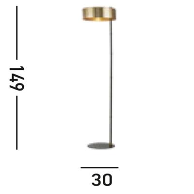 Searchlight VloerlampKnox goud Ø 30cm - EU20225-1GO