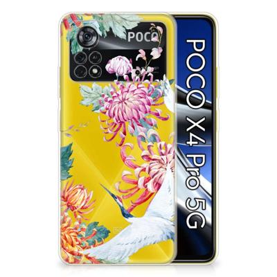 Xiaomi Poco X4 Pro 5G | TPU Hoesje | Bird Flowers Xiaomi Poco X4 Pro 5G | TPU Hoesje | Bird Flowers