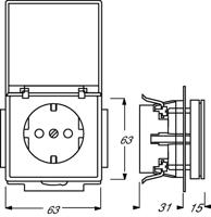 Busch-Jaeger inbouwwandcontactdoos 20 EUK-884 studiowit mat - thumbnail